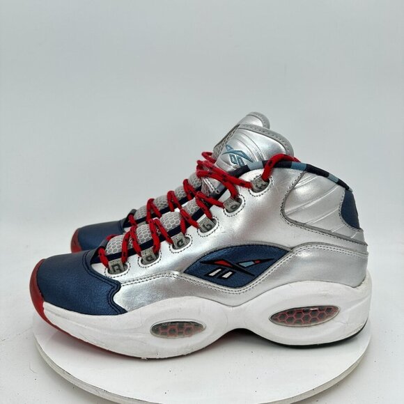 Reebok Other - Reebok Question Mid x James Harden Cross Over Men Size 10 Silver Blue Red Shoes